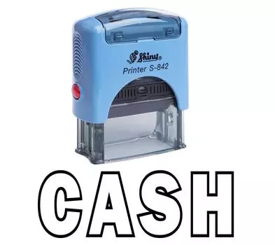 CASH Self Inking Rubber Stamp Custom Shiny Office Стационарный штамп Impression Area 14 mm x 38 mm чёрный