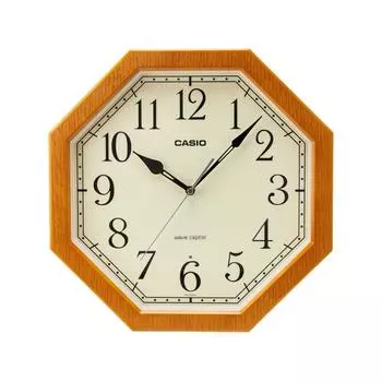 Casio 32.5 см Iq 1023j 7jf Casio настенные часы радио часы диаметр древесины текстура шаг секундная стрелка ночные часы