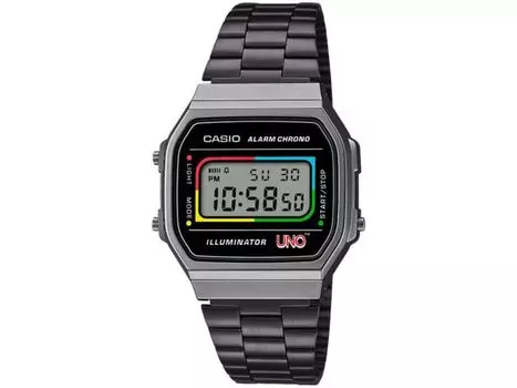 Casio A168WEUC-1AJR КЛАССИЧЕСКИЙ УНО (TM) модель сотрудничества Men Gun Metalic НОВЫЙ