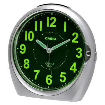 Casio Будильник аналоговый серебристый с повтором сигнала и подсветкой TQ-481-8JF
