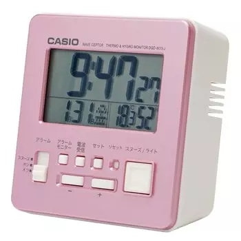 Casio Радио-будильник розовый цифровой маленький с повтором сигнала и подсветкой DQD-805J-4JF розовый
