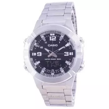 Casio Analog Digital World Time Stainless Steel AMW-870D-1A AMW870D-1 Мужские часы чёрный