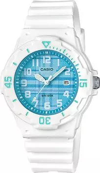 CASIO Аналоговые часы для детей Дешевые Casio Gloss White x Blue Check Pattern Overseas Модель [Casio] LRW-200H-2CV Женские [Товар]