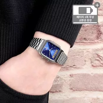 Casio AQ-230GG-2A Blue Plate Square Square Минималистские часы