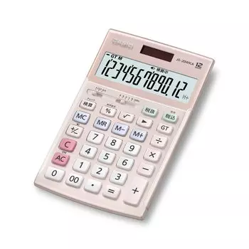 Casio Authentic Practical Calculator 12 Digit Calculation Function Just Type Pink Compliant with Green Purchasing Law Eco Mark Certified JS-20WKA-PK-N