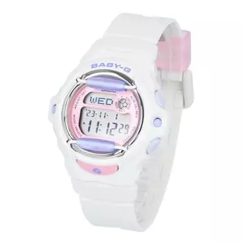 CASIO Baby-G BASIC Watch Ladies Quartz Digital Resin Stainless Steel White Pink BG-169PB-7