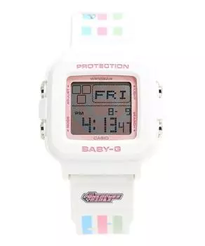 Casio Baby-G Plus The Powerpuff Girls Collaboration цифровые кварцевые женские часы BGD-10KPP-7 100M со специальным держателем розовый
