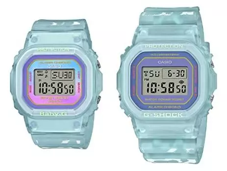 CASIO Baby G Watch Pair Watch Clear Skeleton Digital Blue G-SHOCK Baby-G Мужские Женские SLV-21B-2 [Товар]