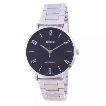 Casio Black Dial Stainless Steel Quartz MTP-VT01D-1B2 MTPVT01D-1B2 Мужские часы