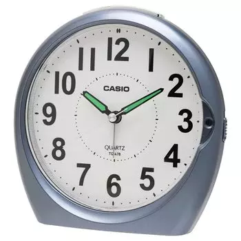 Casio Будильник аналоговый металлический серый с подсветкой TQ-478-8JF