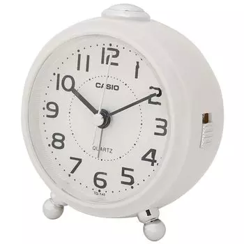 Casio Будильник настольные часы белые аналоговые маленькие с функцией повтора сигнала TQ-149-7JF