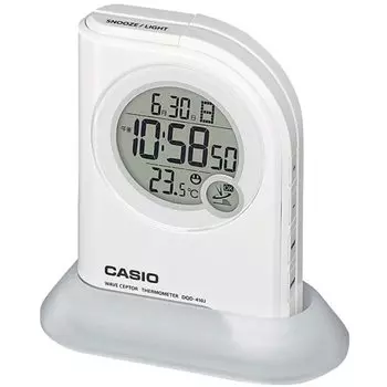 CASIO Будильник Радио Белый Цифровой Фонарик Функция Температура Календарь Дисплей DQD-410J-7JF