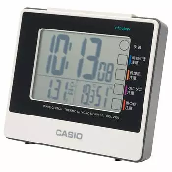 CASIO Будильник Радио Белый Цифровой Повтор со Светом DQL-260J-7JF белый