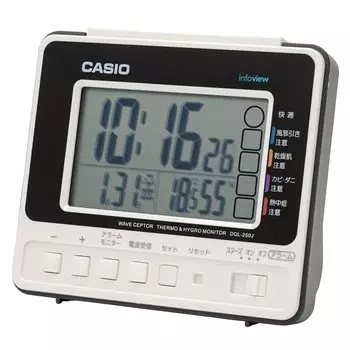 CASIO Будильник Радио Часы Настольные Часы Белые Цифровые Светильник С Подсветкой DQL-250J-7JF белый