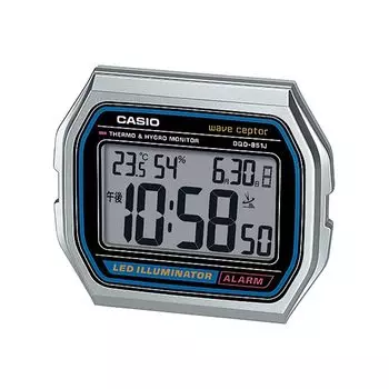 CASIO Будильник Радиочасы Температура Влажность Дата День недели Электронный Звуковой Сигнал Повтор Свет Серебряный DQD-851J-8JF