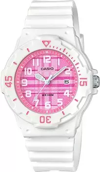 [Casio] CASIO Analog Watch LRW-200H-4CV Women s Kids Cheap Casio Gloss White x Pink Check Pattern Overseas Model [Parallel Import]