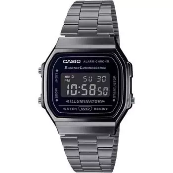 Casio CaSio цифровые часы стандартные A168wgg 1b мужские женские детские серые металлические перевернутые ЖК-дисплеи модель overSeaS [параллельный импортный продукт]