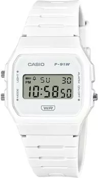 [Casio] CASIO Digital Unisex Watch Cheap Casio F-91WB-7A Simple Package Without Cosmetic Box Biomass Plastic Band White [Parallel Import]