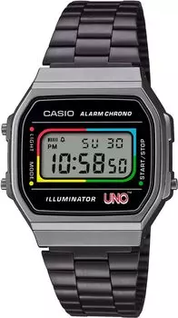[Casio] CASIO Digital Watch UNO™ Collaboration Model A168WEUC-1A Men s Women s Kids Gunmetal Overseas Model [Parallel Import]