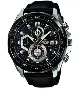 [Casio] CASIO EDIFICE 100m водонепроницаемый хронограф из натуральной кожи ремень EFR-539L-1A мужские часы [предмет]