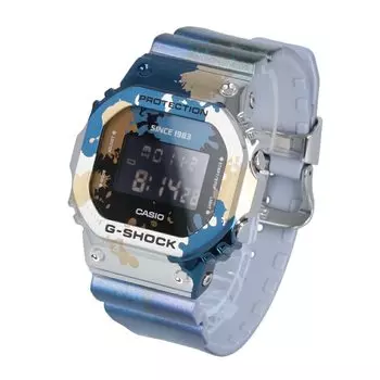 CASIO Casio G-SHOCK 5600 Street Spirit Watch Men s Stainless Steel Silver Black Blue Yellow Multicolor GM-5600SS-1 [Item]