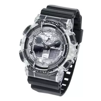 CASIO Casio G-SHOCK G-Shock GA-100 SERIES Часы мужские черные скелетонированные серебристые камуфляжные GA-100SKC-1A [Товар]