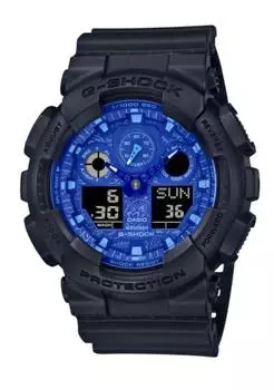 CASIO Casio G-SHOCK G-Shock GA-100 SERIES BLUE PAISLEY Часы мужские водонепроницаемые черные GA-100BP-1A [Товар]