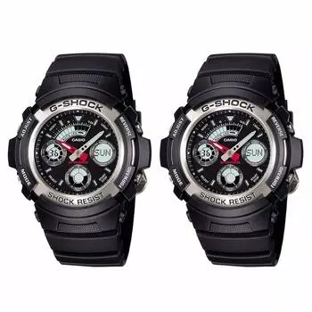 [Casio] CASIO G-Shock G-SHOCK Pair BOX included Pair watch Share Ana-Digi Black x Silver AW-590-1AAW-590-1A Watch