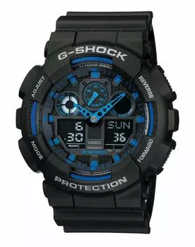 Casio CASIO G-SHOCK G-Shock Watch Men s GA-100-1A2ER Black x Blue