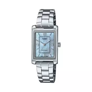 CASIO Casio Ladies Standard Analog LTP-1234DS Pearl Dial Japanese Movement Watch Simple Bracelet Thin Lightweight Business Work Ladies (Blue)