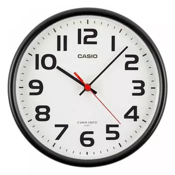 Casio Casio Подвесные часы Radio Wave черного цвета Диаметр 21,6 см Аналоговый двойной плеер Iq 800j 1jf