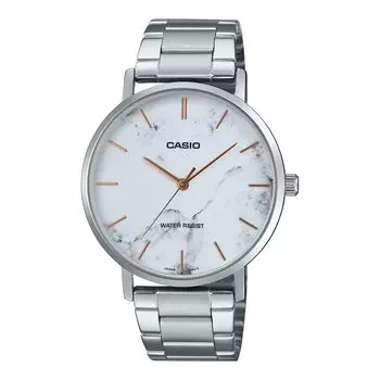 [Casio] CASIO Quartz Men s Watch MTP-VT01DM-7A White Marble Metal Band Overseas Model [Parallel Import]