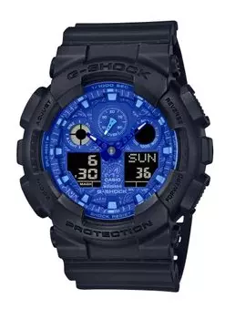 CASIO Casio SERIES BLUE PAISLEY Часы Водонепроницаемые Черные G-SHOCK G-Shock GA-100 Мужские GA-100BP-1A [Товар]