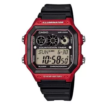 CASIO Casio спортивные цифровые черные красные детские наручные часы унисекс AE-1300WH-4A AE1300WH-4A мужские [Товар]