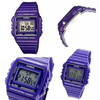 CASIO Casio Standard 50m Waterproof Digital Urethane Belt Watch Men s Unisex (W-215H-1A W-215H-2A W-215H-6A W-215H-7A) (W-215H-6A (Purple))