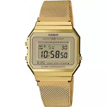 [Casio] Casio Standard A700WMG-9A Watch Men s Women s Kids Children Boys Girls Cheap Casio Chipkashi Digital Date Gold Gold Mesh Overseas Model
