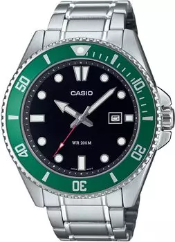 [Casio] CASIO Standard Analog Sports 20 ATM Water Resistant Watch MDV-107D-3AV Men s Green Bezel Metal Band Overseas Model [Parallel Import]