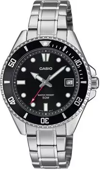[Casio] CASIO Standard Analog Watch MDV-10D-1A1V Boys Women Girls Black Bezel Metal Band