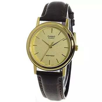 CASIO Casio STANDARD дешевые часы Casio мужские женские аналоговые простые кожаные черные золотые MTP-1095Q-9A