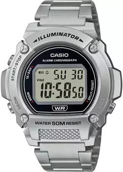 [Casio] CASIO Standard Digital Watch W-219HD-1AV Men s Cheap Casio Chipkashi Metal Band Silver Overseas Model [Parallel Import]