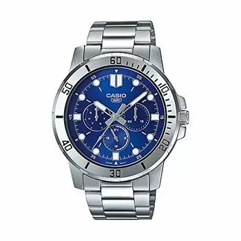 CASIO Casio Standard Men s MTP-VD300D-2E Watch Kids Children Boys Cheap Casio Chipkashi Analog Date Navy Silver