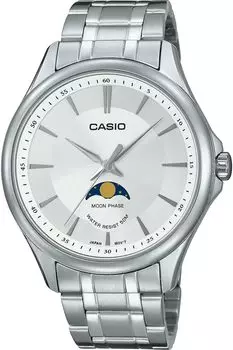[Casio] CASIO Standard Moon Phase Analog Men s Watch MTP-M100L-1AV Round Face Leather Band Black Overseas Model [Parallel Import]
