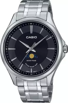 [Casio] CASIO Standard Moon Phase Analog Men s Watch MTP-M100D-1AV Round Face Metal Band Black