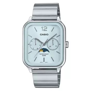 [Casio] CASIO Standard Moon Phase Analog Men s Watch MTP-M305D-2AV Metal Band Light Blue