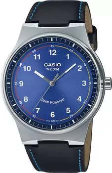 [Casio] CASIO Standard Solar Analog 5 ATM Water Resistant Watch MTP-RS105L-2BV Men s Blue Dial Leather Band Overseas Model [Parallel Import]