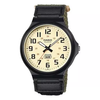 [Casio] CASIO Стандартные аналоговые кварцевые часы MW-240B-3BV Без косметической коробки Мужские зеленые застежки-липучки Модель Overseas [Параллельный импорт]