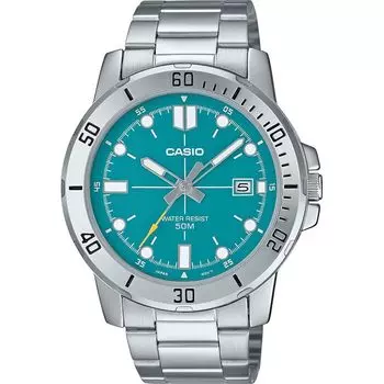 [Casio] CASIO стандартные аналоговые кварцевые мужские часы MTP-VD01D-3E2V металлический ремешок сине-зеленый зарубежная модель [продукт]