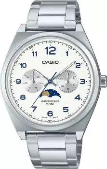 [Casio] CASIO Стандартные аналоговые мужские часы с фазами Луны MTP-M300D-7AV Металлический ремешок Белый Overseas Модель [Параллельный импорт]