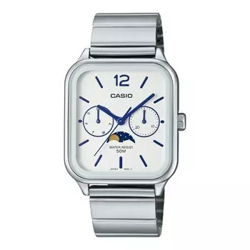 [Casio] CASIO Стандартные аналоговые мужские часы с фазами Луны MTP-M305D-7AV с металлическим ремешком, серебристого цвета, модель Overseas [Параллельный импорт]