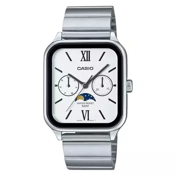 [Casio] CASIO стандартные часы с фазой Луны, аналоговые мужские часы MTP-M305D-7A2V с металлическим ремешком, серебристого цвета, модель для зарубежных стран [продукт]